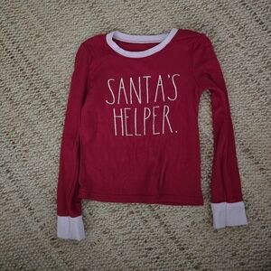 Rae Dunn Red Santa's Helper Long Sleeve Tee